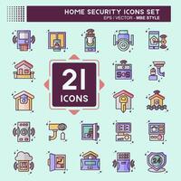 Icon Set Home Security. related to Education symbol. MBE style vector