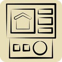 Icon Control Panel. related to Home Security symbol. hand drawn style vector