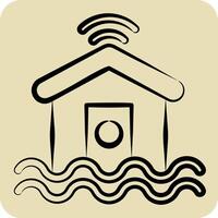Icon Flood Sensor. related to Home Security symbol. hand drawn style vector