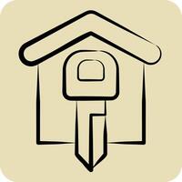 Icon Front Door Security. related to Home Security symbol. hand drawn style vector