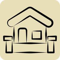 Icon Perimeter Protection. related to Home Security symbol. hand drawn style vector