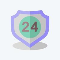Icon 24 Hour Security. related to Home Security symbol. flat style vector