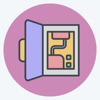 Icon Backup Battery. related to Home Security symbol. color mate style vector