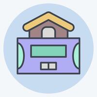 Icon Alarm System. related to Home Security symbol. color mate style vector