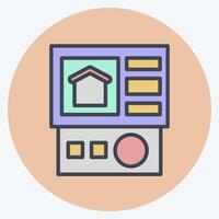 Icon Control Panel. related to Home Security symbol. color mate style vector