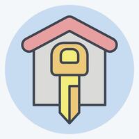 Icon Front Door Security. related to Home Security symbol. color mate style vector
