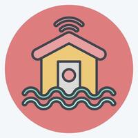 Icon Flood Sensor. related to Home Security symbol. color mate style vector