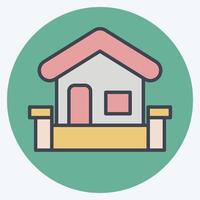Icon Perimeter Protection. related to Home Security symbol. color mate style vector