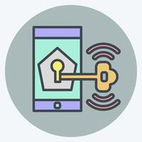 Icon Phone Security. related to Home Security symbol. color mate style vector