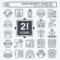 Icon Set Home Security. related to Education symbol. line style vector