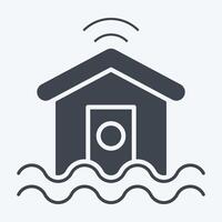Icon Flood Sensor. related to Home Security symbol. glyph style vector
