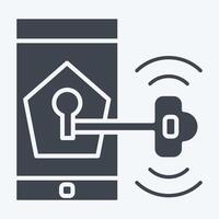 Icon Phone Security. related to Home Security symbol. glyph style vector