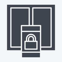 Icon Window Lock. related to Home Security symbol. glyph style vector
