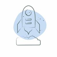 Icon Rocket Flying. related to Military symbol. Color Spot Style. design editable vector