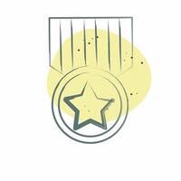 Icon Millitary Badge. related to Military symbol. Color Spot Style. design editable vector