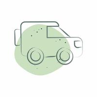 Icon Millitary Bus. related to Military symbol. Color Spot Style. design editable vector