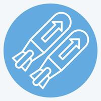 Icon Missile. related to Military symbol. blue eyes style. design editable 1 vector