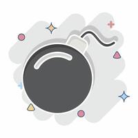 Icon Bomb. related to Military symbol. comic style. design editable vector