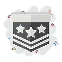 Icon Millitary Emblem. related to Military symbol. comic style. design editable vector