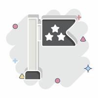Icon Destination. related to Military symbol. comic style. design editable vector
