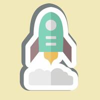 Sticker Rocket Flying. related to Military symbol. design editable vector