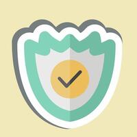 Sticker Amoned Shield. related to Military symbol. design editable vector