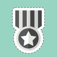 Sticker line cut Millitary Badge. related to Military symbol. design editable vector