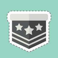 Sticker line cut Millitary Emblem. related to Military symbol. design editable vector