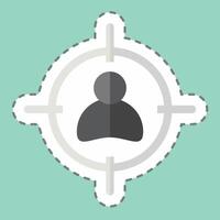 Sticker line cut Target. related to Military symbol. design editable vector