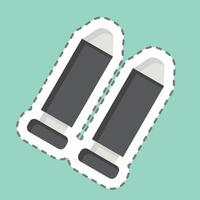 Sticker line cut Bullet. related to Military symbol. design editable vector