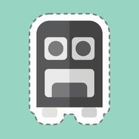 Sticker line cut Command Center. related to Military symbol. design editable vector