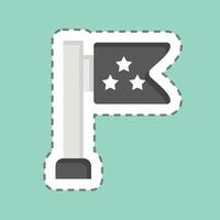 Sticker line cut Destination. related to Military symbol. design editable vector