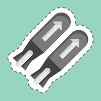 Sticker line cut Missile. related to Military symbol. design editable 1 vector