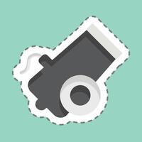 Sticker line cut Bullet. related to Military symbol. design editable 1 vector