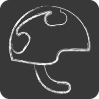 Icon Millitary Helmet. related to Military symbol. chalk Style. design editable vector