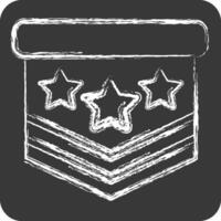 Icon Millitary Emblem. related to Military symbol. chalk Style. design editable vector