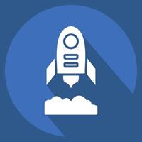 Icon Rocket Flying. related to Military symbol. long shadow style. design editable vector