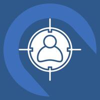 Icon Target. related to Military symbol. long shadow style. design editable vector