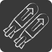Icon Missile. related to Military symbol. chalk Style. design editable 1 vector