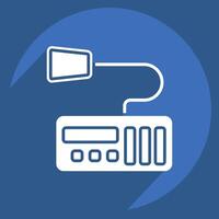 Icon Millitary Radio 2. related to Military symbol. long shadow style. design editable vector