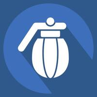 Icon Grenade. related to Military symbol. long shadow style. design editable vector