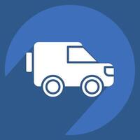 Icon Millitary Bus. related to Military symbol. long shadow style. design editable vector