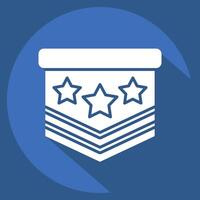 Icon Millitary Emblem. related to Military symbol. long shadow style. design editable vector