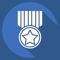 Icon Millitary Badge. related to Military symbol. long shadow style. design editable vector