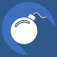 Icon Bomb. related to Military symbol. long shadow style. design editable vector