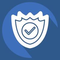 Icon Amoned Shield. related to Military symbol. long shadow style. design editable vector