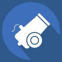 Icon Bullet. related to Military symbol. long shadow style. design editable 1 vector