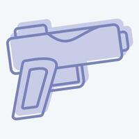 Icon Gun. related to Military symbol. two tone style. design editable vector
