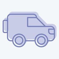 Icon Millitary Bus. related to Military symbol. two tone style. design editable vector