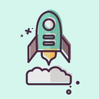 Icon Rocket Flying. related to Military symbol. MBE style. design editable vector